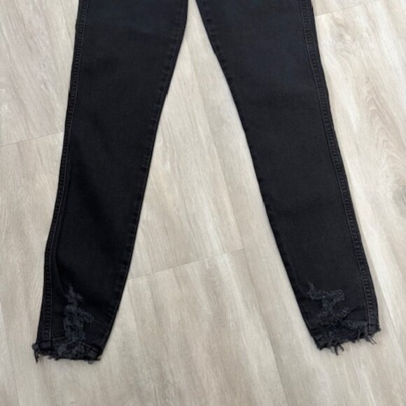 Agolde Feel Good Super High Rise Distressed Skinny Jeans | Size 24 | Black NWT - Picture 4 of 6